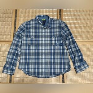 American Rag Blue and Gray Casual Button Down Shirt slim fit